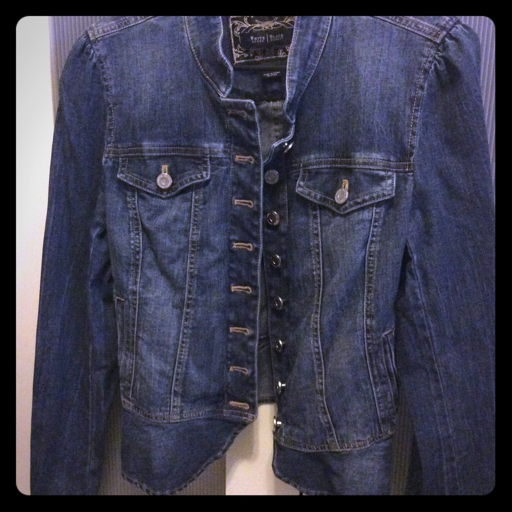White House Black Market Peplum Denim Jacket